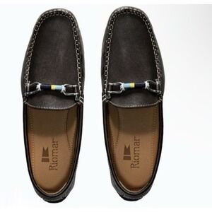 Riomar Men Size 15 Waterman The Fathom Brown Embroidered Loafers Slip-On Shoes